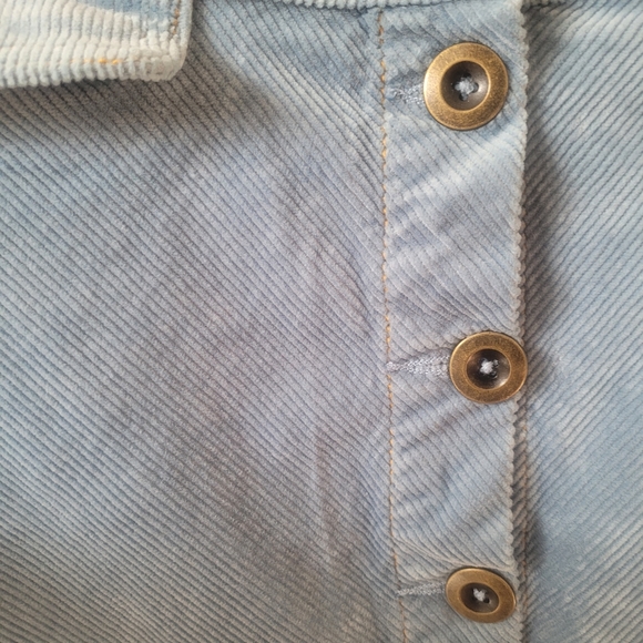 Anthropologie Corduroy Sky Powder Blue Retro Pencil Midi Skirt Size 8 - Picture 4 of 6